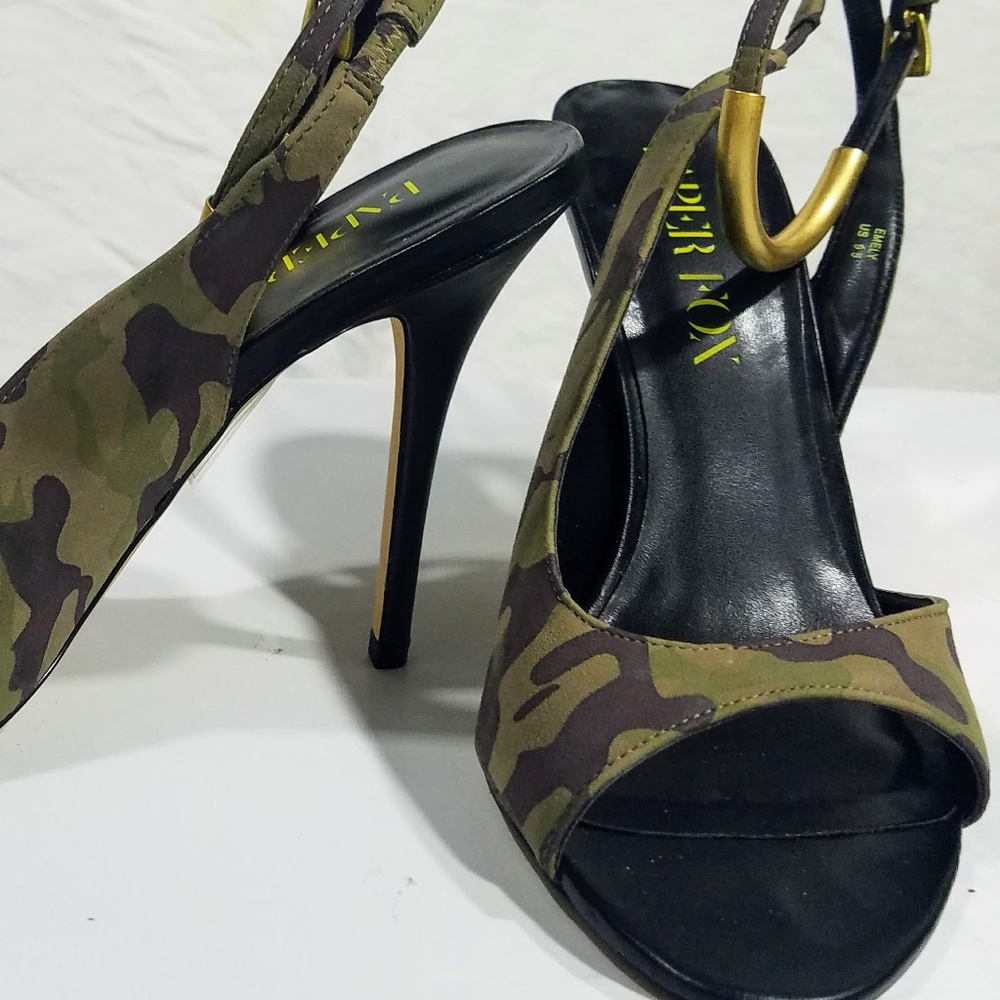 Paper Fox Fatigue Slingback w Gold Accented Strap